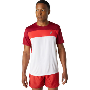 T-Shirt ASICS RACE Manches Courtes Blanc/Rouge ASICS Probikeshop 0